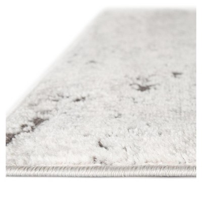 Leipzig Gray Abstract 4' x 6' Stain-Resistant Area Rug