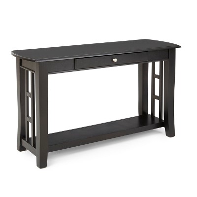 Cassidy Sofa Table Black - Steve Silver Co.: Glossy Finish, Entryway Console with Storage Shelves