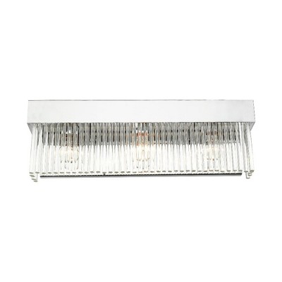 Norwich Polished Chrome 3-Light Vanity Sconce with Crystal Rods