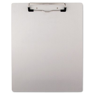 UNIVERSAL Plastic Brushed Aluminum Clipboard Portrait 1/2" Capacity 8 1/2 x 11 40303