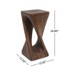 Lyngins Twisted Spiral Patio End Tables, MGO Accent Table, Wood-Look Outdoor End Table for Patio or Indoor Use, Outdoor Side Table - 2 of 4