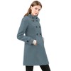 INSPIRE CHIC Women's Stand Collar Double Breasted Slant Pockets Trendy Outwear Winter Coat - 4 of 4