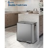 Gallon Stainless Steel Double Trash Can with Lid for Kitchen, Large Dual Trash and Recycle Bin Combo - 2 of 4