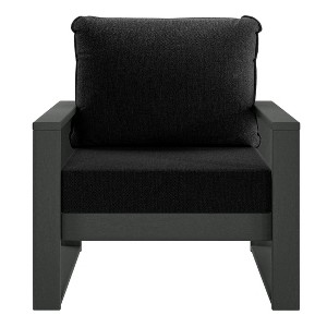 WestinTrends Montara Outdoor Modern HDPE Patio Club Chair with Waterproof Deep Seat Cushions - 1 of 4