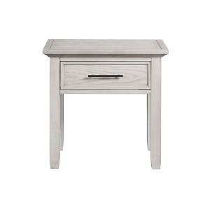 Woodland 1 Drawer End Table/Nightstand Birch White - John Boyd Designs, Brown White