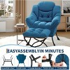 Coucheta Lazy Chair Collection - Modern Accent Lounge Armchairs with Side Pockets, Optional Folding Ottoman, Multiple Colors Available - 3 of 4