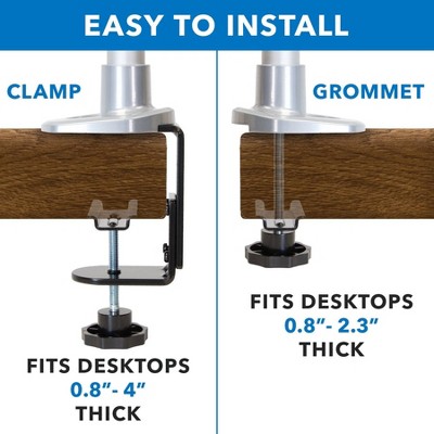 Silver and Black Adjustable Dual Monitor and Laptop Stand
