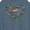 Women's - Hot Wheels - Valentine's Hot Wheels Heart Graphic Racerback Tank - 2 of 4