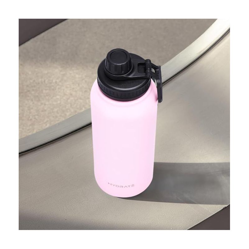 Hydrate 1L Insulated Stainless Steel Water Bottle, Pink, 2 of 4