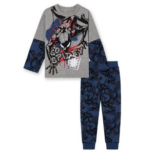 Marvel Spider-Man Little Boys 2fer T-Shirt and Fleece Jogger Pants Outfit Set Light Gray / Charcoal Spiderman 7-8 - 1 of 4