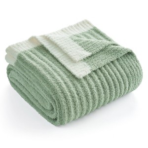 Snuggle Sac Reversible Knit Throw Blanket Soft Ribbed Textured Blanket for All Seasons - 1 of 4