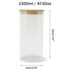 Unique Bargains with Bamboo Lid Decorative Jars Wood Color Clear 1 Pc - 3 of 4