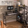 COMHOMA Office Desk 55" Computer Desk with Shelves L Shape Corner Desk with Monitor Stand Black - 2 of 4