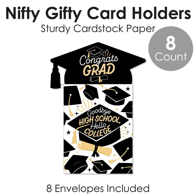 Big Dot of Happiness Goodbye High School, Hello College - Graduation Party Money and Gift Card Sleeves - Nifty Gifty Card Holders - Set of 8, 5 of 9