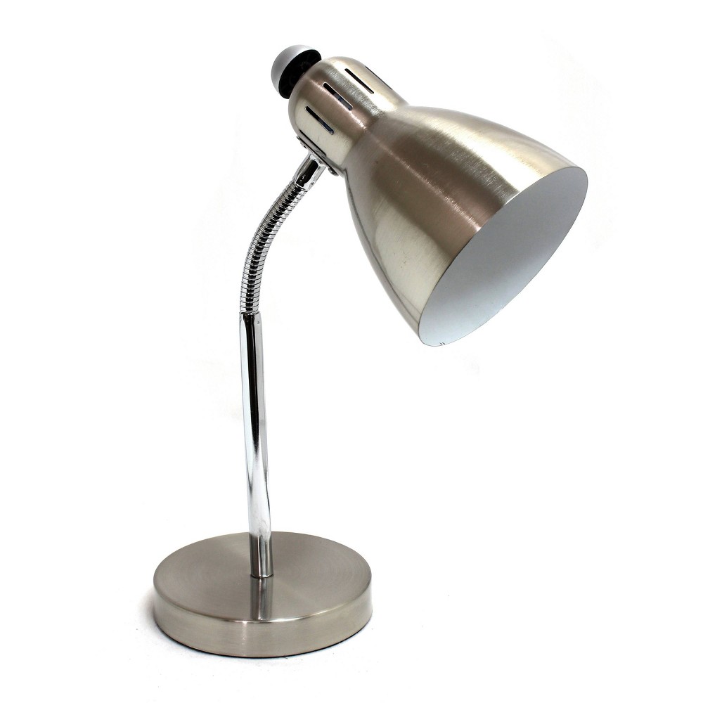 Photos - Floodlight / Garden Lamps Semi-Flexible Brushed Nickel Desk Lamp Silver - Simple Designs