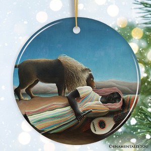 Henri Rousseau the Sleeping Gypsy Ornament, Famous Painting Christmas Decoration Souvenir| OrnamentallyYou - 1 of 4