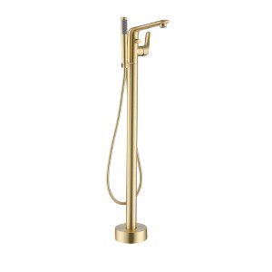 CASAINC Single-Handle Modern Floor Mount Freestanding Bathtub Faucet with Handheld Shower in Brushed Gold - 1 of 1