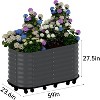 Portable Raised Garden Bed with Water Reservoir, Rolling Steel Planter Box with Wave Sides & Lockable Wheels, Indoor/Outdoor Planter - 3 of 4