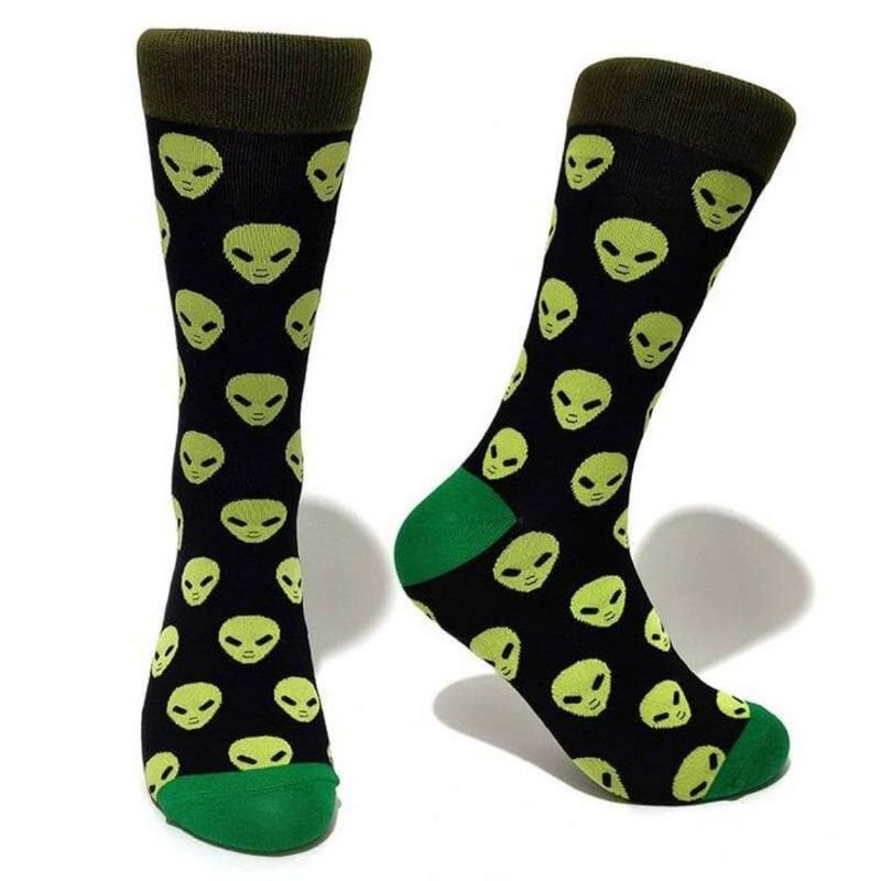 Alien Face Pattern Socks (Men's Sizes Adult Large) from the Sock Panda, 2 of 4
