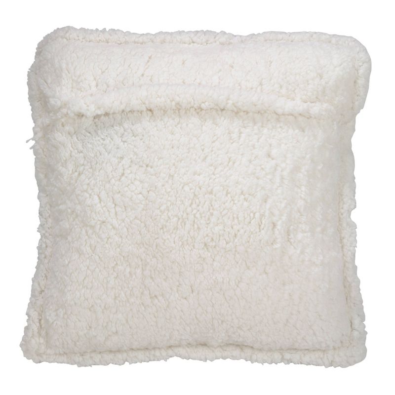 18&#34;x18&#34; Poly Filled Sequin and Faux Shearling Square Throw Pillow Silver - Saro Lifestyle, 3 of 5