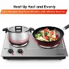 Cusimax Double Hot Plate For Cooking,Stainless Steel Electric Burner - 4 of 4