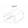 7x8 ft Outdoor Portable Gazebo Storage Shelter Shed with 2 Roll up Zipper Doors & Vents Carport for Motorcycle Waterproof and UV Resistant Anti-Snow - 2 of 4