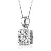 Guili Sterling Silver Pendant Necklace with Asscher-Cut CZ in Green, Gold, Red, White, Rose Gold, or Blue—A Unique and Radiant Design. - 2 of 4