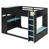 Polibi Full Size Gaming Loft Bed with Adjustable Desk, RGB Lights, and Storage - 3 of 4
