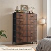 JIONJOY 10-Drawer Vertical Dresser - 31.4" Wide Rustic Fabric Storage Chest for Bedroom/Nursery, Steel Frame - 3 of 4