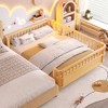 Lyngins Kids’ Wood Platform Bed Frame with Safety Guardrails and Detachable Fence, Rounded Corners, Toddler Beds, Twin Size Bed Frame for Kids - 3 of 4