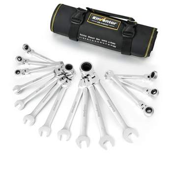 Enventor Flex Head Ratcheting Wrench Set, 12 Pieces Sae 1/4-7/8