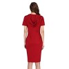 BLUEMING Womens Hoodie Dresses Short Sleeve Pockets Knee Length Bodycon Dresses Casual Midi Dresses - 2 of 4