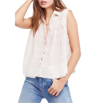 Free People Womens Hey There Sunrise Button Up Shirt