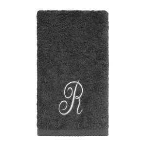 Avanti  Granite with Silver Script Monogram Bath Towel Letter   R - 1 of 3