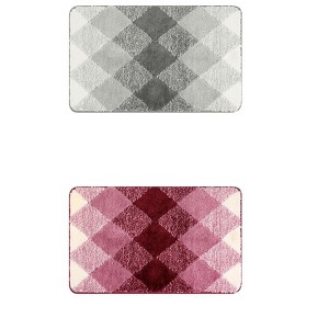 Unique Bargains Geometric Pattern Soft Absorbent Non-Slip Bath Mats 2 Pcs - 1 of 4