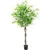 Artificial Ficus Tree, Large Artificial Ficus Tree in Pot, Large Artificial Plants with Realistic Texture for Foyer, Living Room, Bedroom, Decoration - 2 of 4