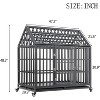 47.2'' Heavy-Duty Metal Dog Crate, Metal Kennel, Lockable, Wheels, Indoor & Outdoor Use, Black - 3 of 4