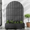 Lirago Metal Planter Box privacy screen Garden Bed with Trellis and Wheels-Black-6 ft.Hx4 ft.W - 2 of 4