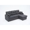 Aukfa Convertible Pull Out Sofa Bed, L-Shaped Sectional Sofa with USB Ports/Cup Holders/Storage Chaise for Living Room/Bedroom - 3 of 4