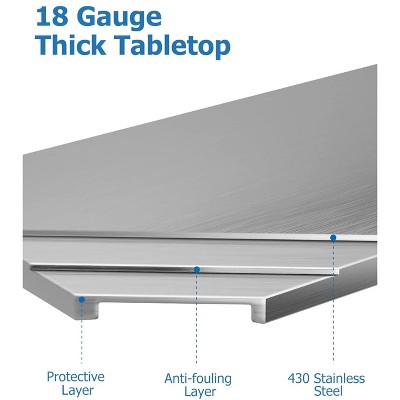 Silver Stainless Steel Equipment Stand with Undershelf, 28" x 48"