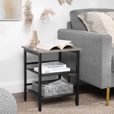 Nightstand,  Side Tables, End Tables with Adjustable Mesh Shelves