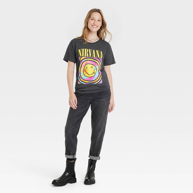 Women's Nirvana Short Sleeve Graphic T-Shirt - Black, 3 of 10