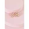 Slickblue Women's Jewelry, Gold & Pearl Snowflake Stud Earrings with Faux Diamond Detail, 1" Circumference - 4 of 4