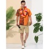 INSPIRE CHIC Men's Animal Print Short Sleeves Button Down Casual Patchwork Print Shirts - 3 of 4