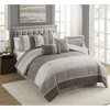 King Comforter Set Ultra Soft Faux Suede Fashion Bedding Sets with Shams, Throw Pillows, and Bed Skirt, Taupe - 2 of 4
