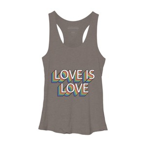 Adult Design By Humans Retro Love Is Love Pride By DudleyjazRacerback Tank Top - 1 of 2