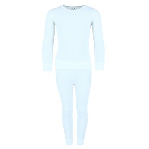 Rene Rofe Girl's Waffle Thermal Long Underwear 2-Piece Set - 1 of 4
