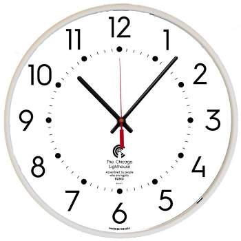 9.25" Quartz Low-profile Wall Clock White - The Chicago Lighthouse