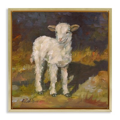 Stupell Industries Soft Baby Lamb Painting, 18" x 18"