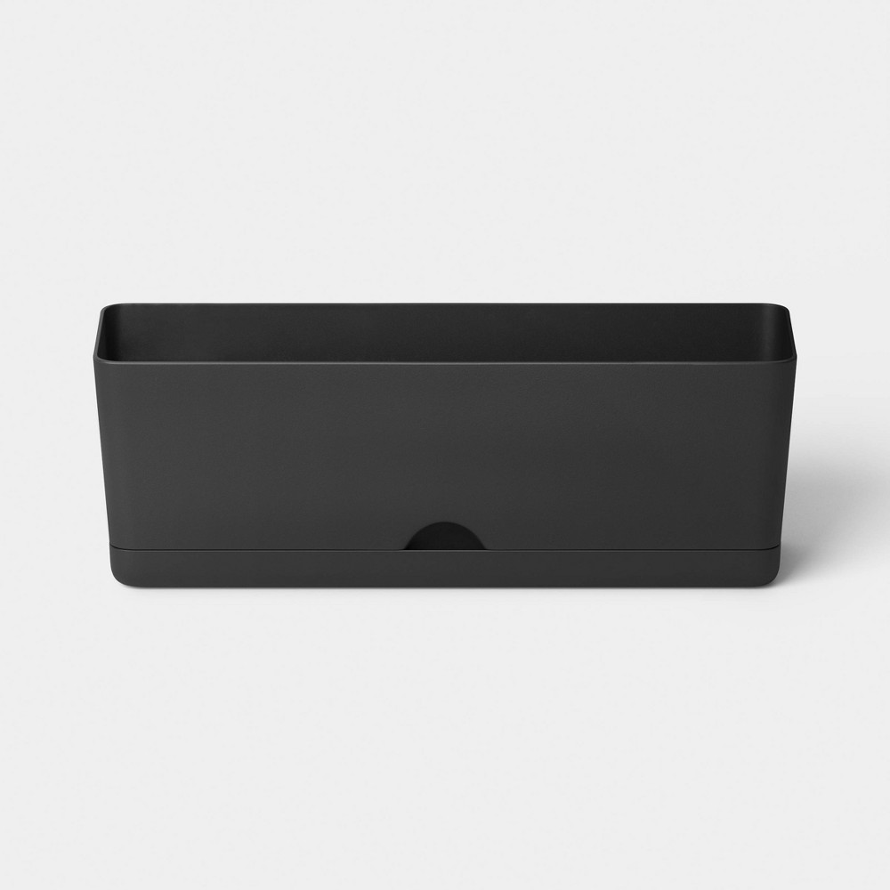 Rectangular Recycled Car Seat Resin 24" RE Window Box Self Watering Planter Black - Room Essentials™